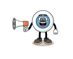 eyeball cartoon illustration holding megaphone vector