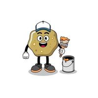 Character mascot of loose stools as a painter vector