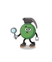Mascot of grenade searching vector