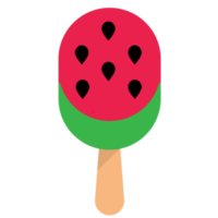 postre de paleta de sandía mordida, hielo de fruta. helado en un palo png