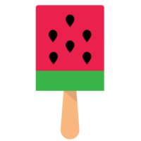 Bitten watermelon popsicle dessert, fruit ice. Ice cream on a stick png