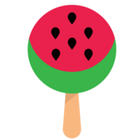 Bitten watermelon popsicle dessert, fruit ice. Ice cream on a stick png