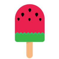 Bitten watermelon popsicle dessert, fruit ice. Ice cream on a stick png