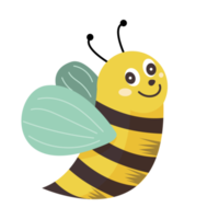 elemento de abelha de desenho animado bonito amarelo e preto png