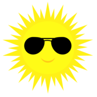 sol amarillo en gafas icono de protección uv png