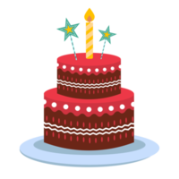 Delicious Cake with Candles for Birthday Party. png