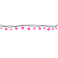 Pink hanging hearts design png