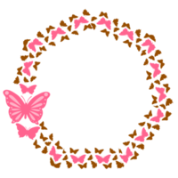 hermoso diseño de elemento de mariposa marrón y rosa png