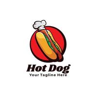 ilustración del logotipo del perro caliente del chef vector