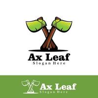 Ax leaf logo illustration vector