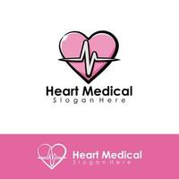 Heart medical logo illustration vector