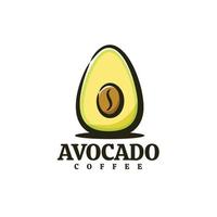 avocado coffee logo illustration vector