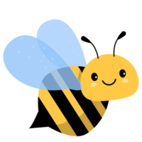 gul och svart söt tecknad bi som håller hjärta png