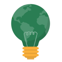 Light bulb with earth globe. Save Earth png