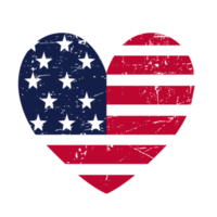 American Flag Heart vintage png