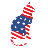 Cat with USA flag America pattern design png
