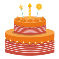 délicieux gâteau aux bougies pour la fête d'anniversaire. png