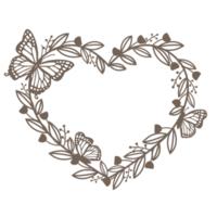 brown round wreath with twigs and butterfly.design graphic png