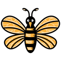 elemento de abeja de dibujos animados lindo amarillo y negro png