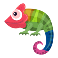cartoon colorful chameleon element png