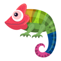 Élément de caméléon coloré de dessin animé png