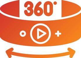 estilo de icono de video de 360 grados vector