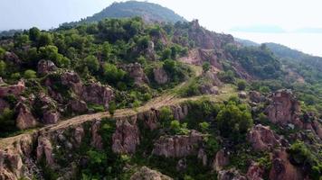 Drone shot of abandoned quarry mining video