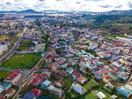 DA LAT CITY, VIETNAM - JULY 15 2022  Landscape in the city of Da Lat city, Vietnam is a popular tourist destination. Tourist city in developed Vietnam. photo