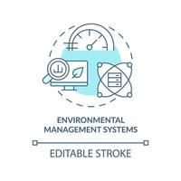 Environmental management system turquoise concept icon. Tool of industrial ecology abstract idea thin line illustration. Isolated outline drawing. Editable stroke. vector