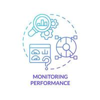 Monitoring performance blue gradient concept icon. Common challenge facing business abstract idea thin line illustration. Measurement. Isolated outline drawing. vector