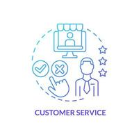 Customer service blue gradient concept icon. Frequent difficulty of startup abstract idea thin line illustration. Consumer retention. Isolated outline drawing. vector