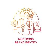 No strong brand identity red gradient concept icon. Problem faced by business abstract idea thin line illustration. Weak brand promise. Isolated outline drawing. vector
