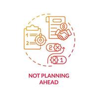 Not planning ahead red gradient concept icon. Problem faced by small business abstract idea thin line illustration. Assessing risks. Isolated outline drawing. vector