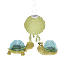 snail with turtle, plastic toy and lamp isolated on white background with cut out png