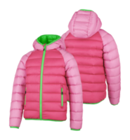 Veste manteau d'hiver avec capuche en fourrure isolé sur fond blanc avec un tracé de détourage png