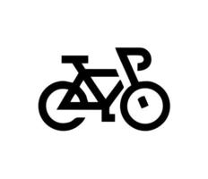 ilustración de bicicleta en negro sobre fondo blanco, diseño de bicicleta sobre fondo blanco foto