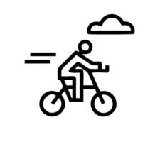 ilustración de bicicleta en negro sobre fondo blanco, diseño de bicicleta sobre fondo blanco foto
