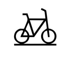 illustration of bicycle in black on white background, bicycle design on a white background photo