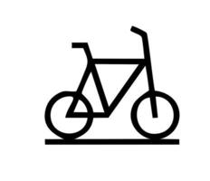 ilustración de bicicleta en negro sobre fondo blanco, diseño de bicicleta sobre fondo blanco foto