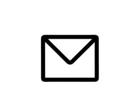 envelope icon in white vector image, illustration of envelope in black on a white background, a message design on a white background photo