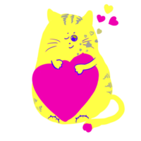 cat with a heart png