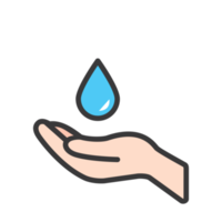 doneren en liefdadigheid egale kleur pictogram png. helpende hand.water png