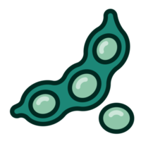 edamame soja plana color verde png. png