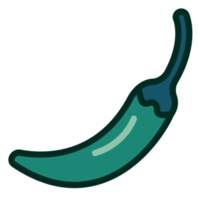 chili peper-groene platte groene kleur png. png