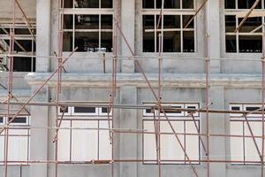 scaffolding at construction site of a building photo
