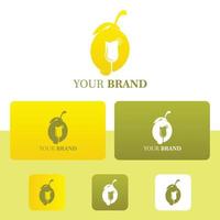 lemon juice logo template vector