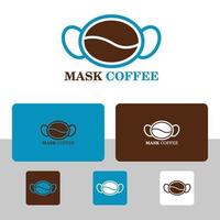 set logo mask coffee vector illustration