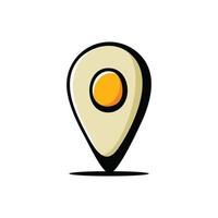 egg point logo with egg and location vector