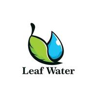 leaf water logo illustration vector