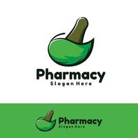 logotipo de la farmacia de la salud de la hoja vector
